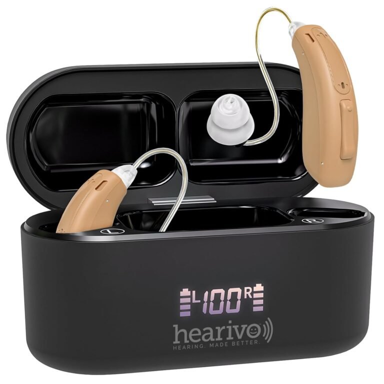 QV Lite Rechargeable Hearing Aids for Seniors, BTE Hearing A...