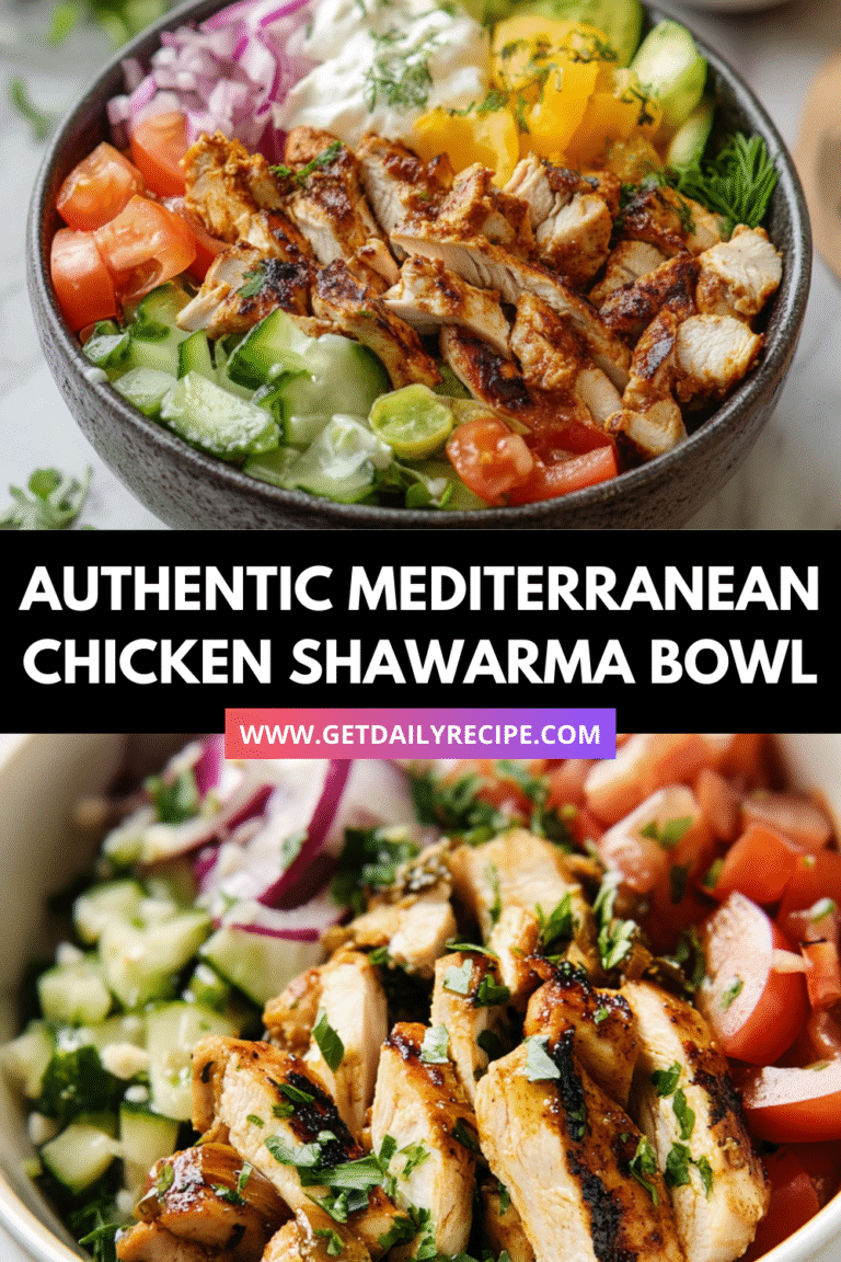 Authentic Mediterranean Chicken Shawarma Bowl