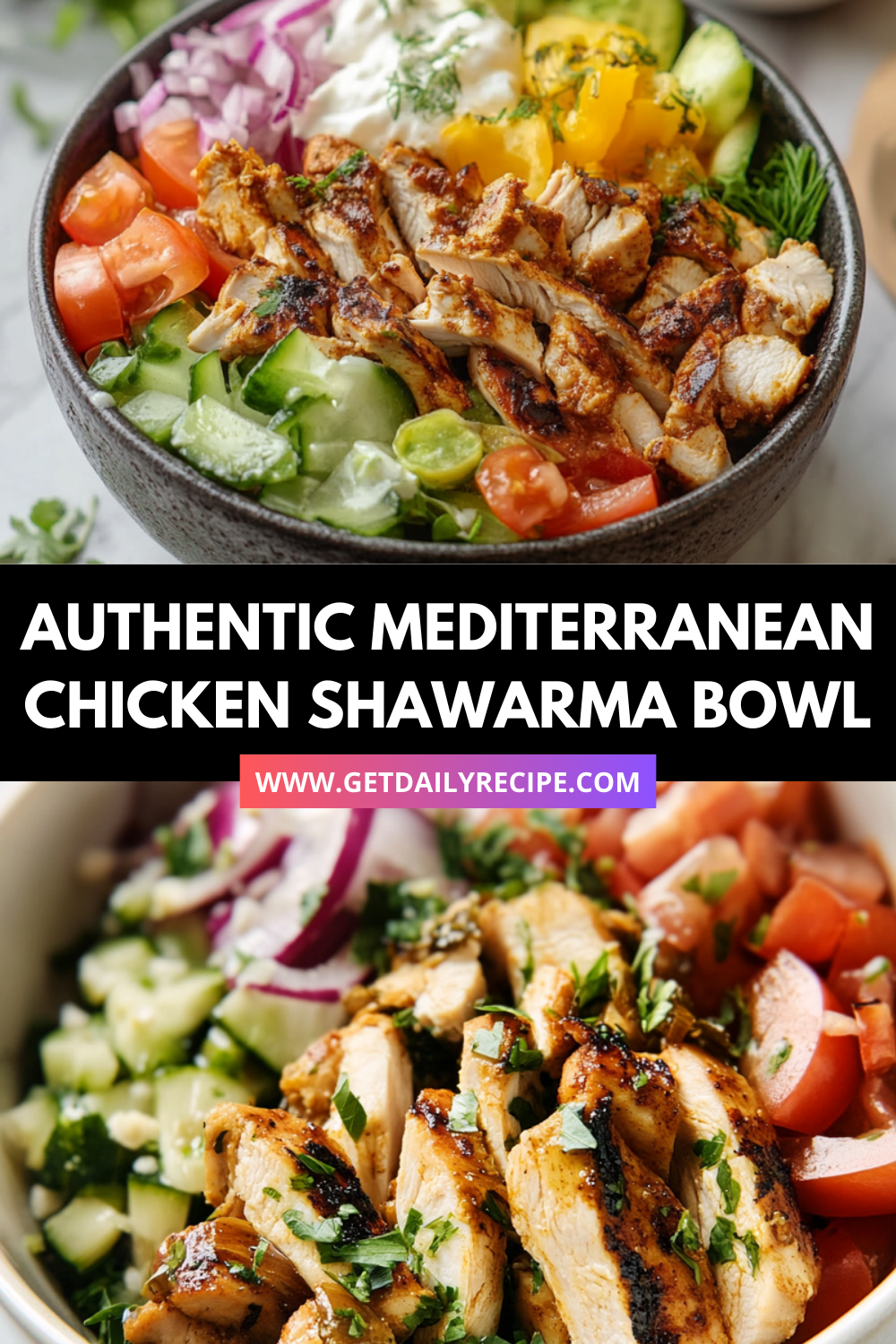 Authentic Mediterranean Chicken Shawarma Bowl