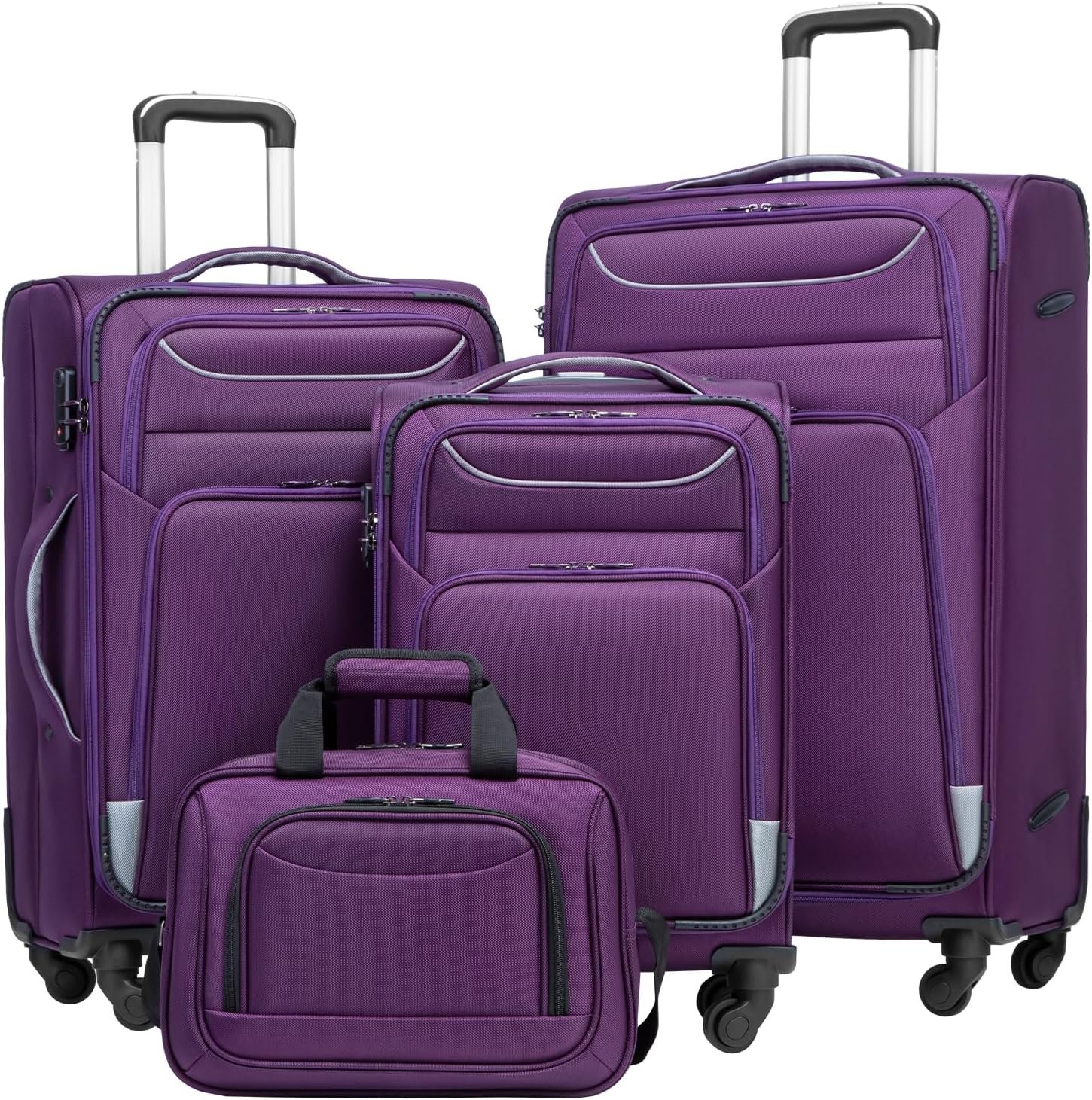Luggage set with spinner wheels
