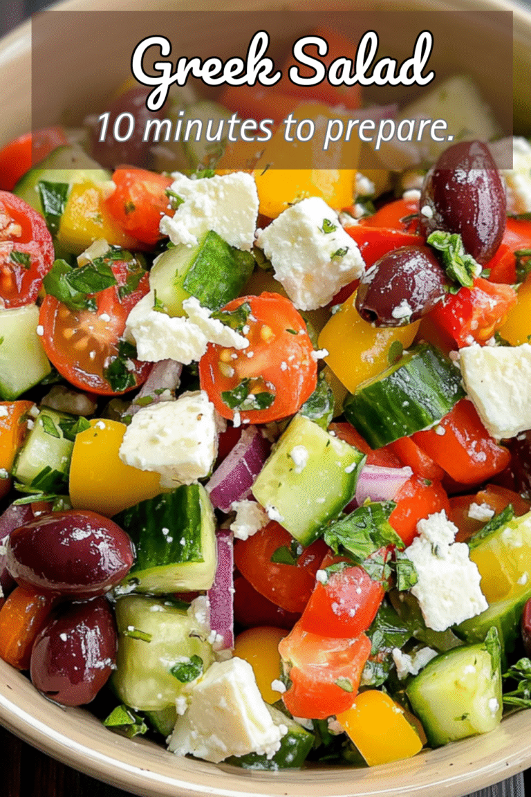 Easy Greek Salad Recipe (10-Min Prep!) | Fresh & Healthy Mediterranean Dish 🥗