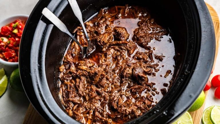 Easy Slow Cooker Chili-Lime Mexican Shredded Beef