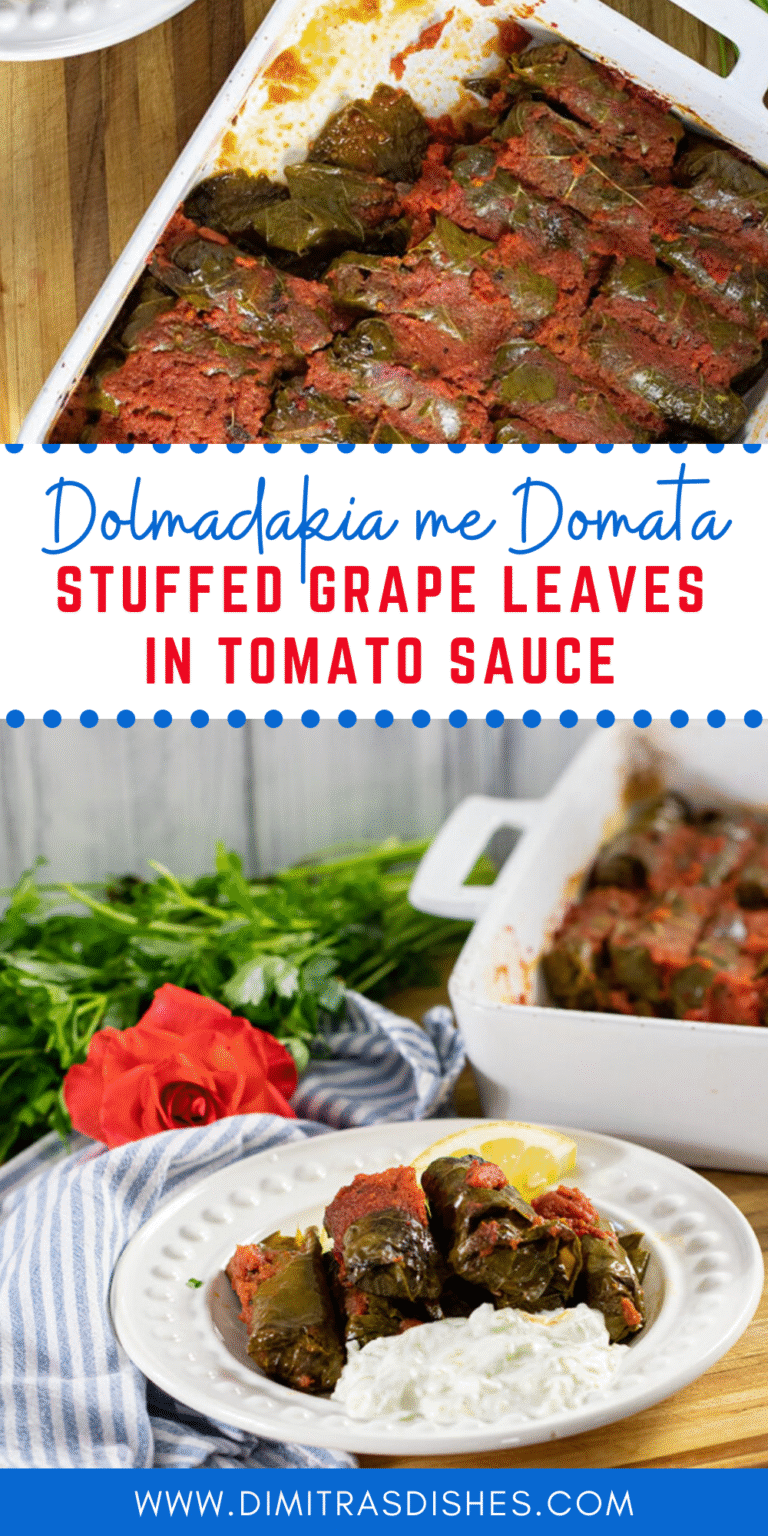 Greek Stuffed Grape Leaves In Tomato Sauce | Dimitra's Dishes