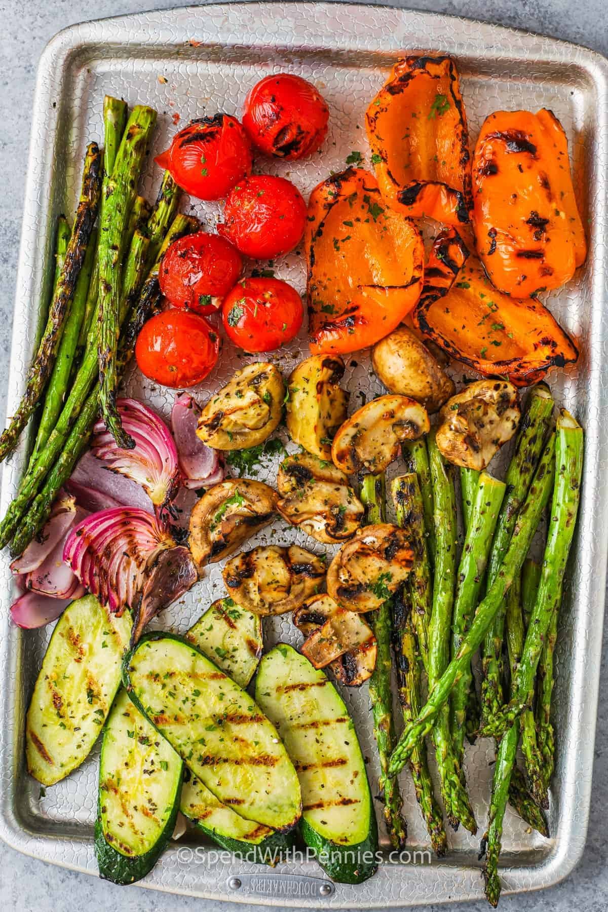 Grilled Vegetables on a sheet pan