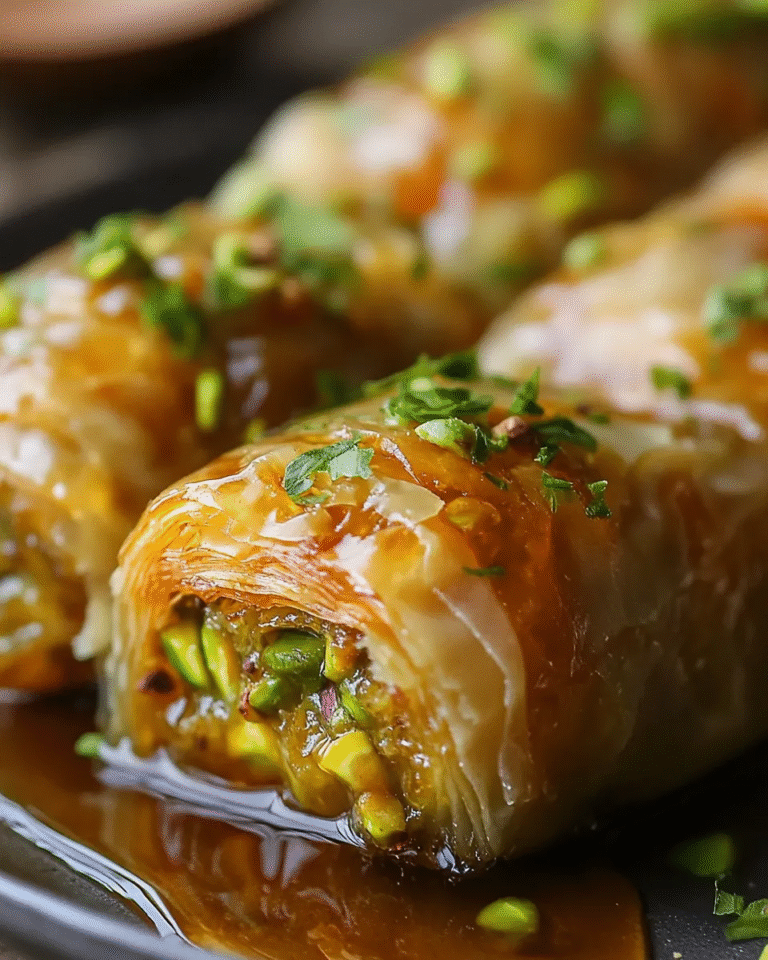 Honey Pistachio Baklava Rolls - sweettreatsrecipes