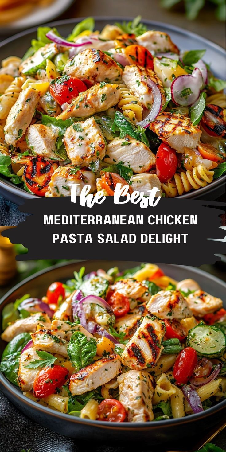 Mediterranean Chicken Pasta Salad