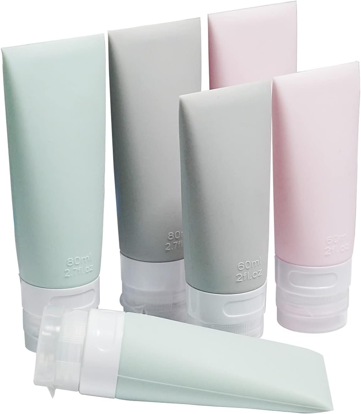 Reusable silicone travel bottles