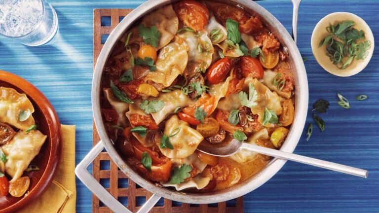 Quick Butter-Braised Tomatoes and Dumplings Recipe