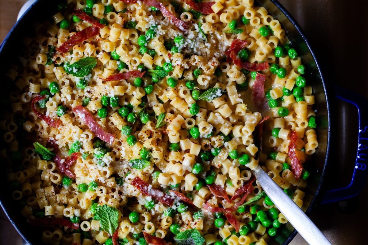 one-pan ditalini and peas