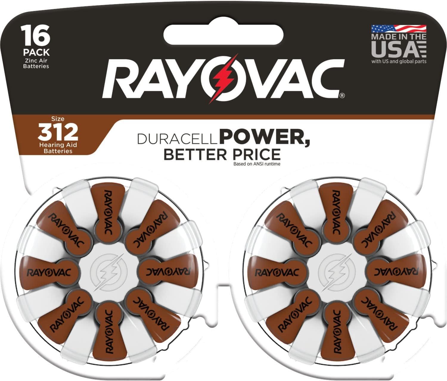 Rayovac Hearing Aid Batteries Size 312 for Advanced Hearing ...
