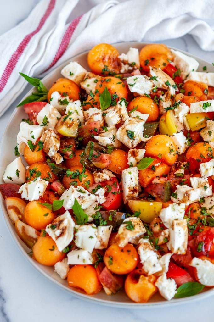 Cantaloupe Caprese Salad