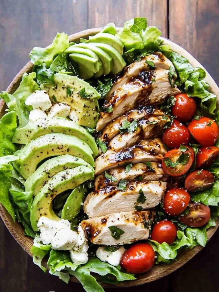 Chicken Avocado Caprese Salad