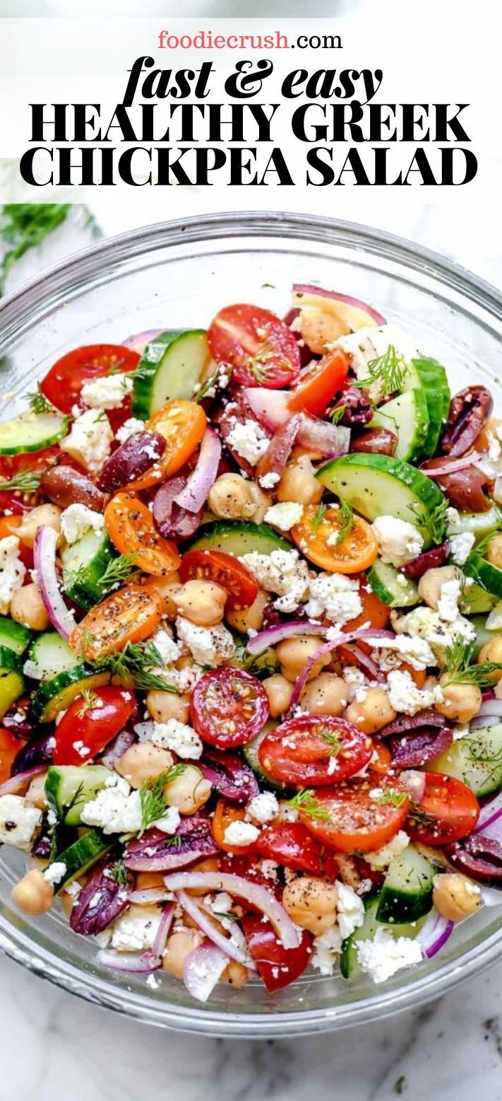 Greek Chickpea Salad | foodiecrush.com