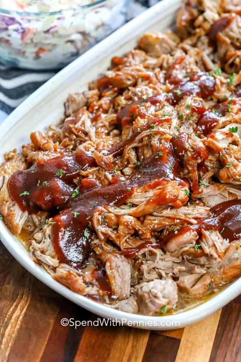 Instant Pot Pulled Pork on a plate