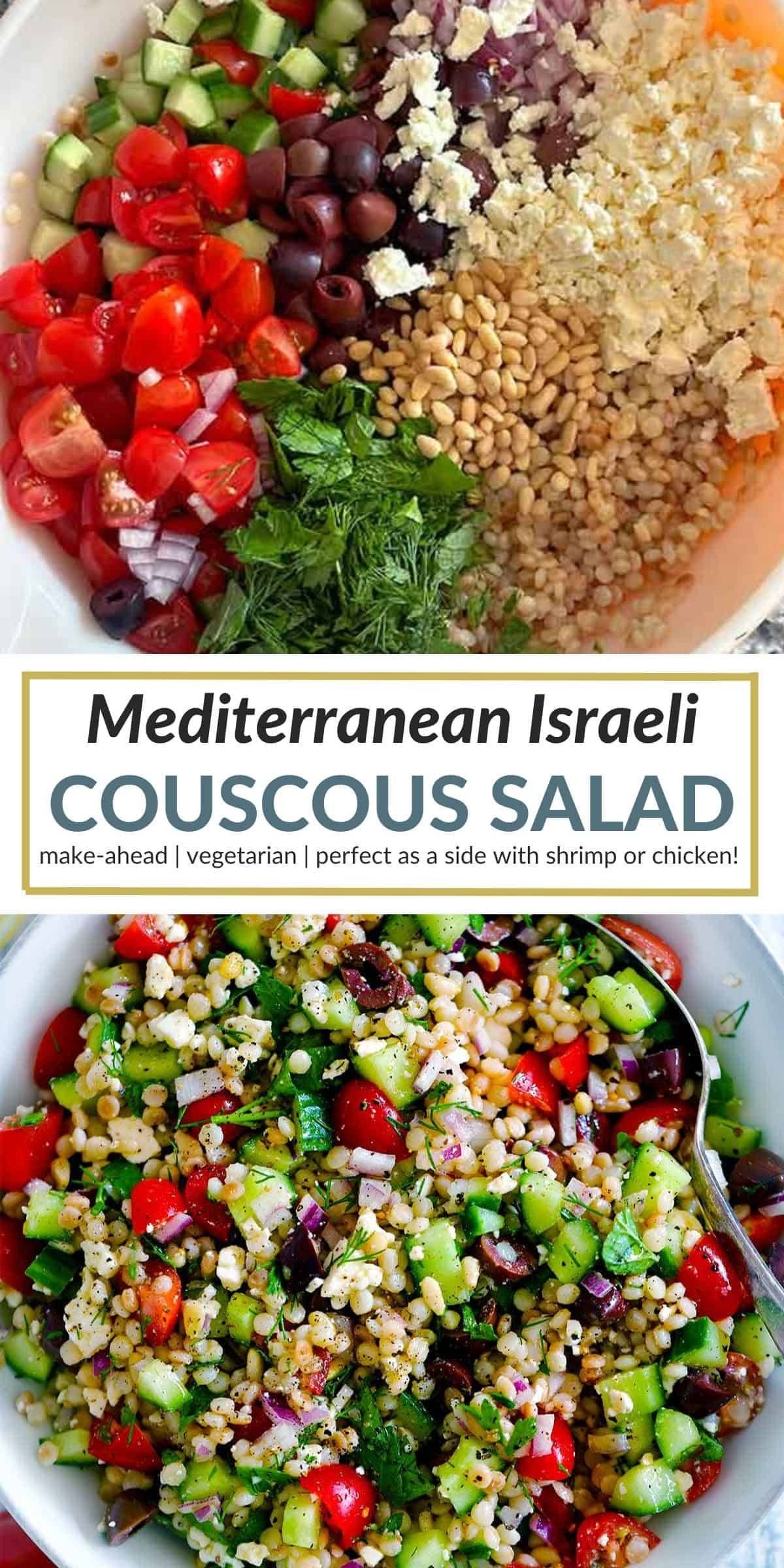 Mediterranean Israeli (Pearl) Couscous Salad - Bowl of Delicious