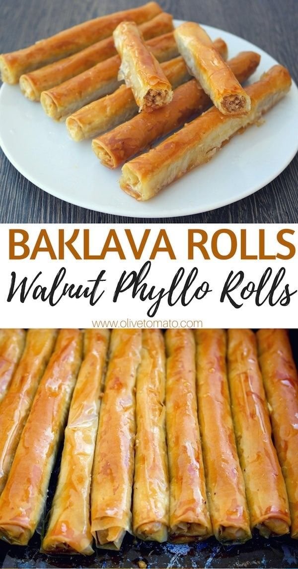 Syrupy Walnut Phyllo Rolls – Baklava