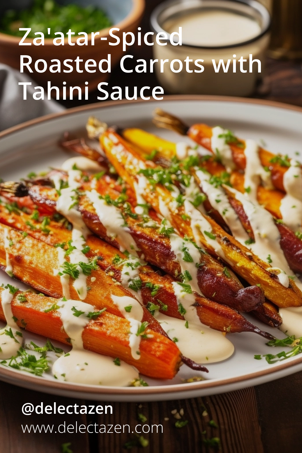 Za'atar-Spiced Roasted Carrots with Tahini Sauce