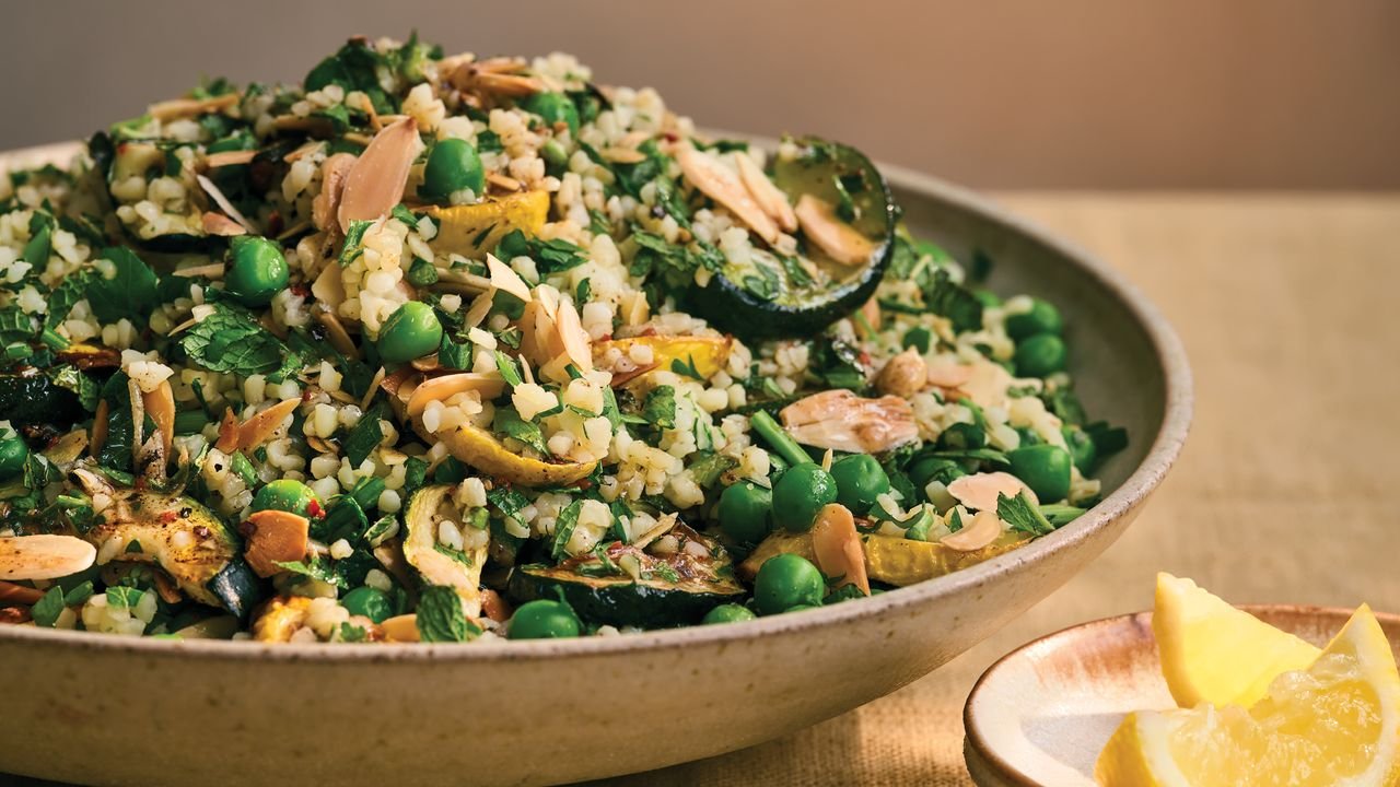 Zucchini, Pea, and Bulgur Pilaf Recipe