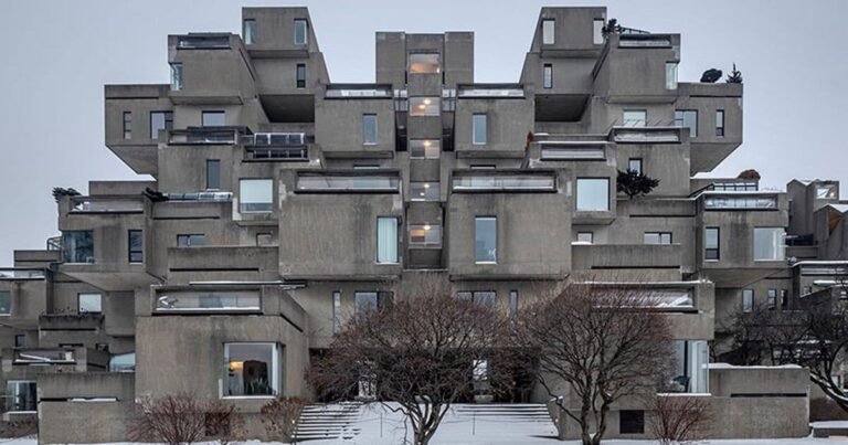 roberto conte photographs moshe safdie's iconic habitat 67 in the icy canadian winter