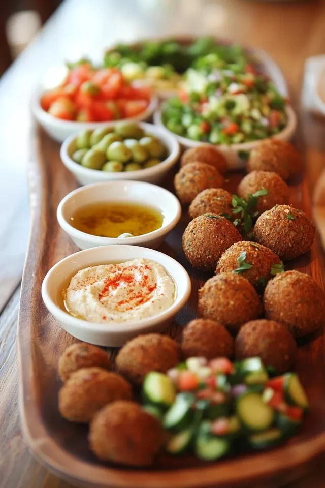 Vegan Mediterranean Mezze Platter with Hummus, Baba Ganoush, and Falafel - The Vegan & Plant Based Kitchen