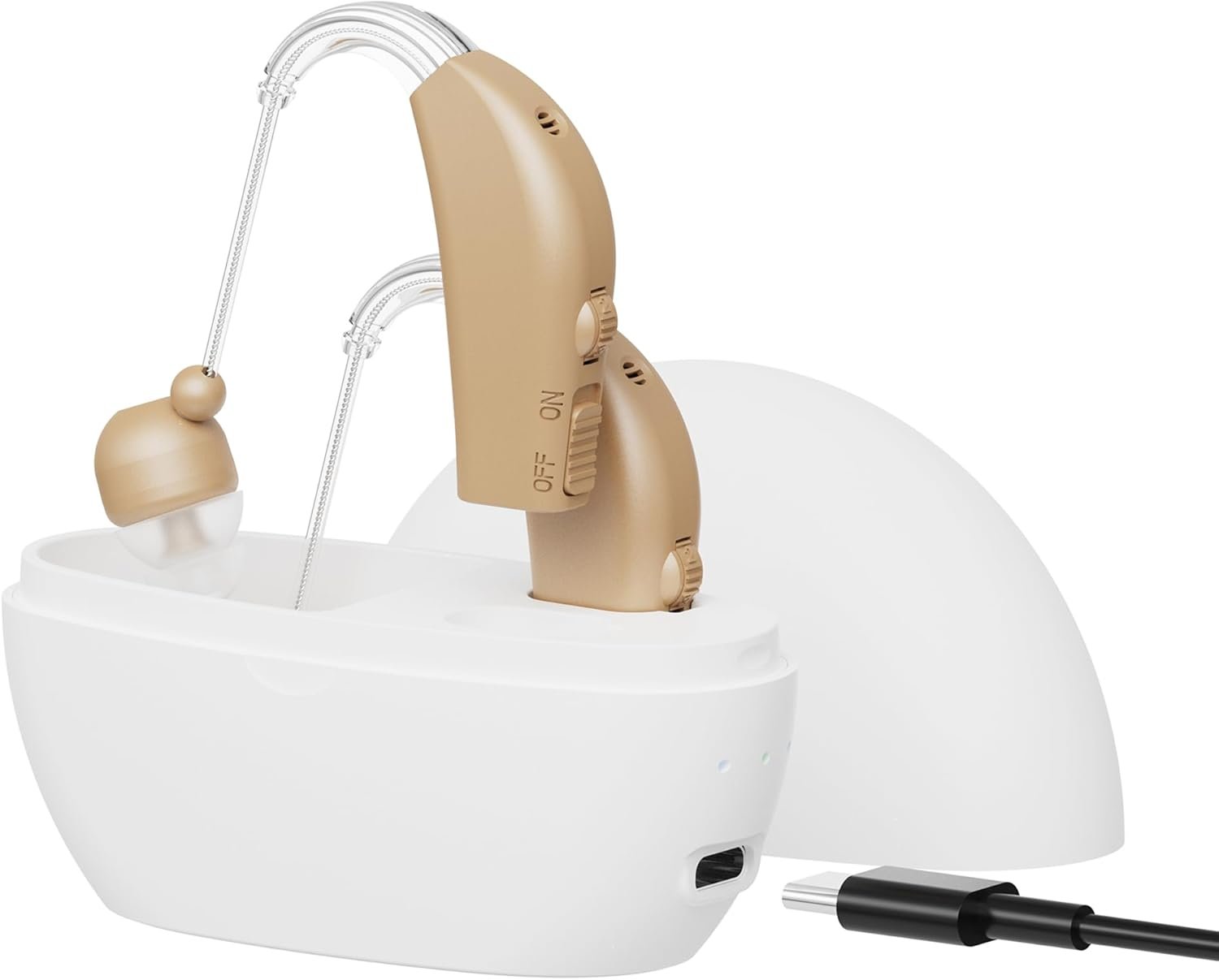 Pair Rechargeable Digital Hearing Aids Amplifier BTE Sound A...