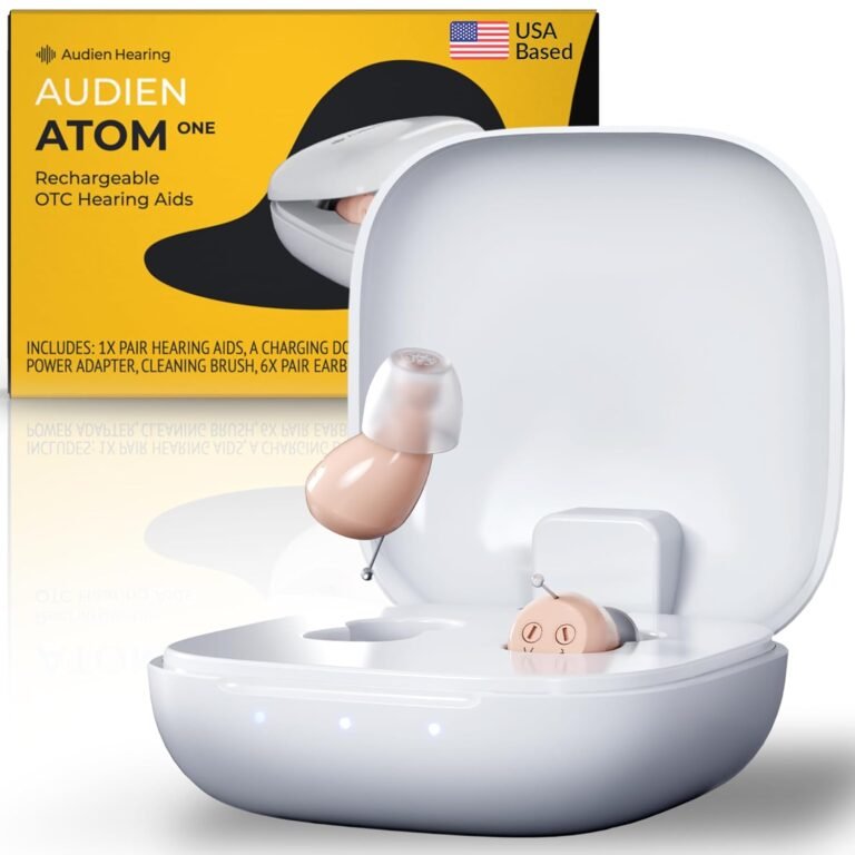 Audien Atom One OTC Hearing Aids Wireless, Rechargeable, a...