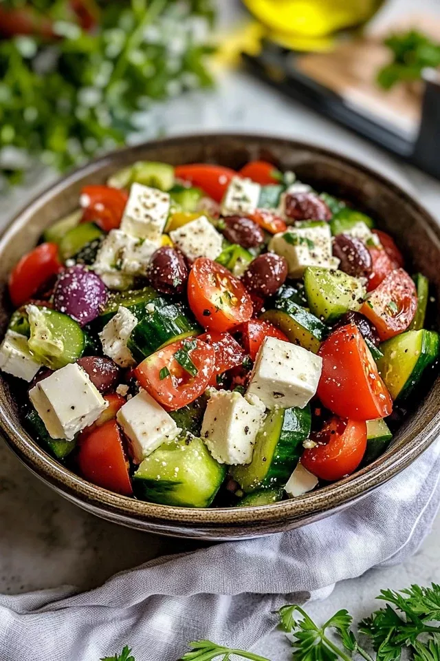 Authentic Greek Salad – Simple, Fresh & Full of Flavor!
