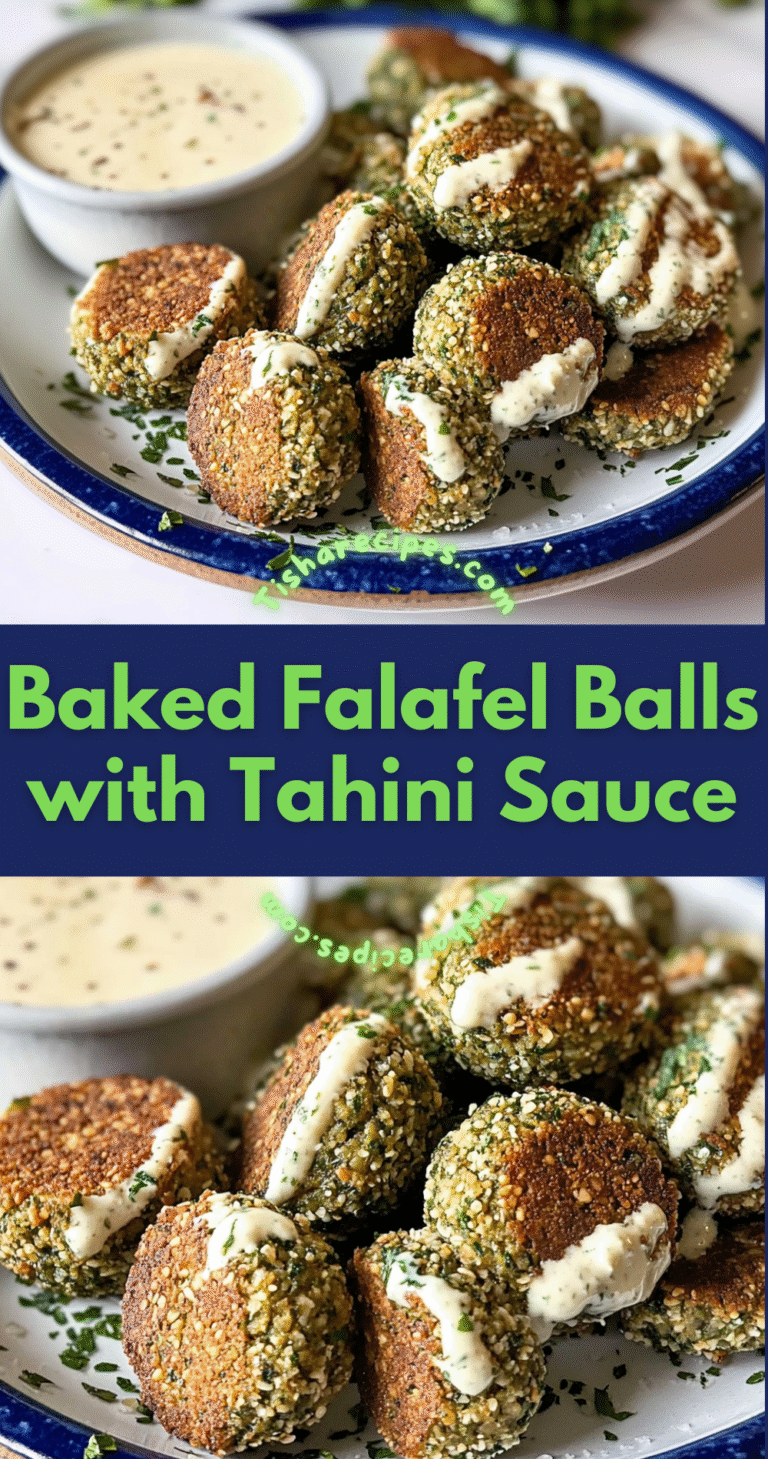 Baked Falafel Balls with Tahini Sauce