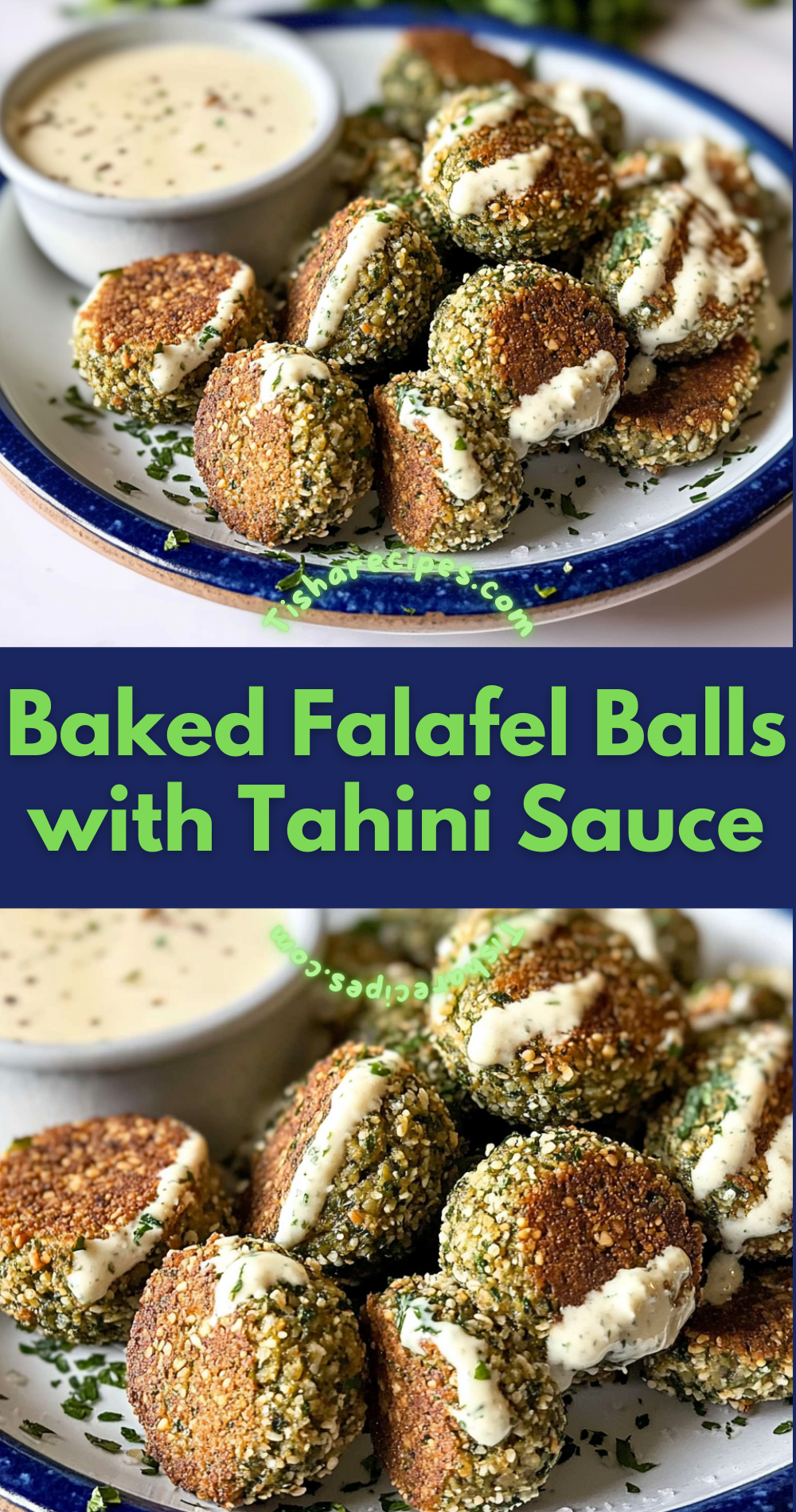 Baked Falafel Balls with Tahini Sauce