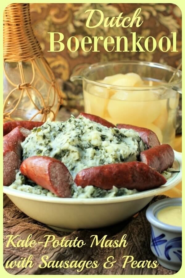 Boerenkool - Tasty Dutch kale & Potato Mash with Sausages & Pears