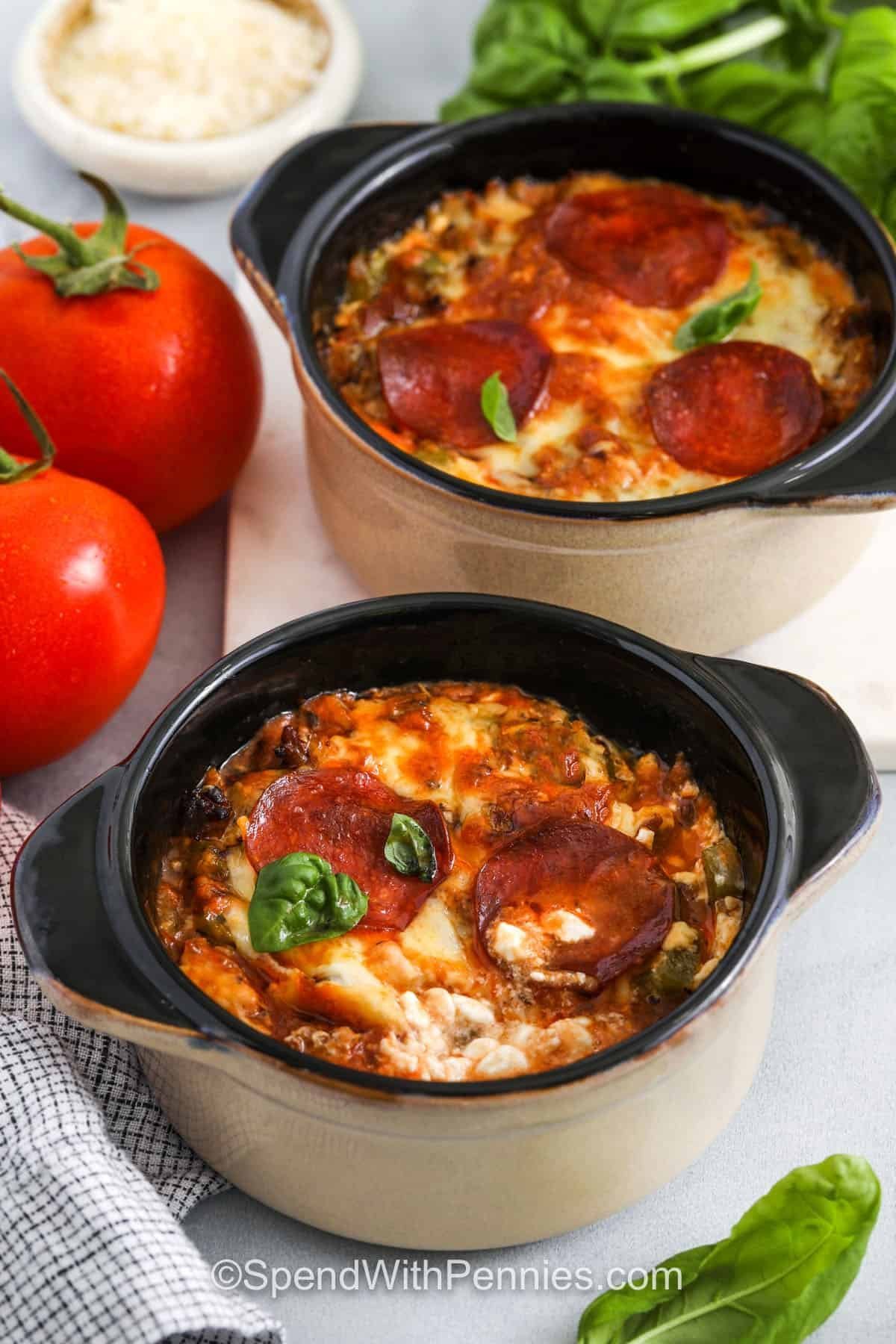 cheesy Cottage Cheese Pizza Bowls