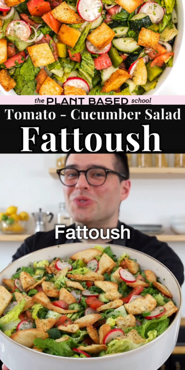 Fattoush (Tomato Cucumber Salad)