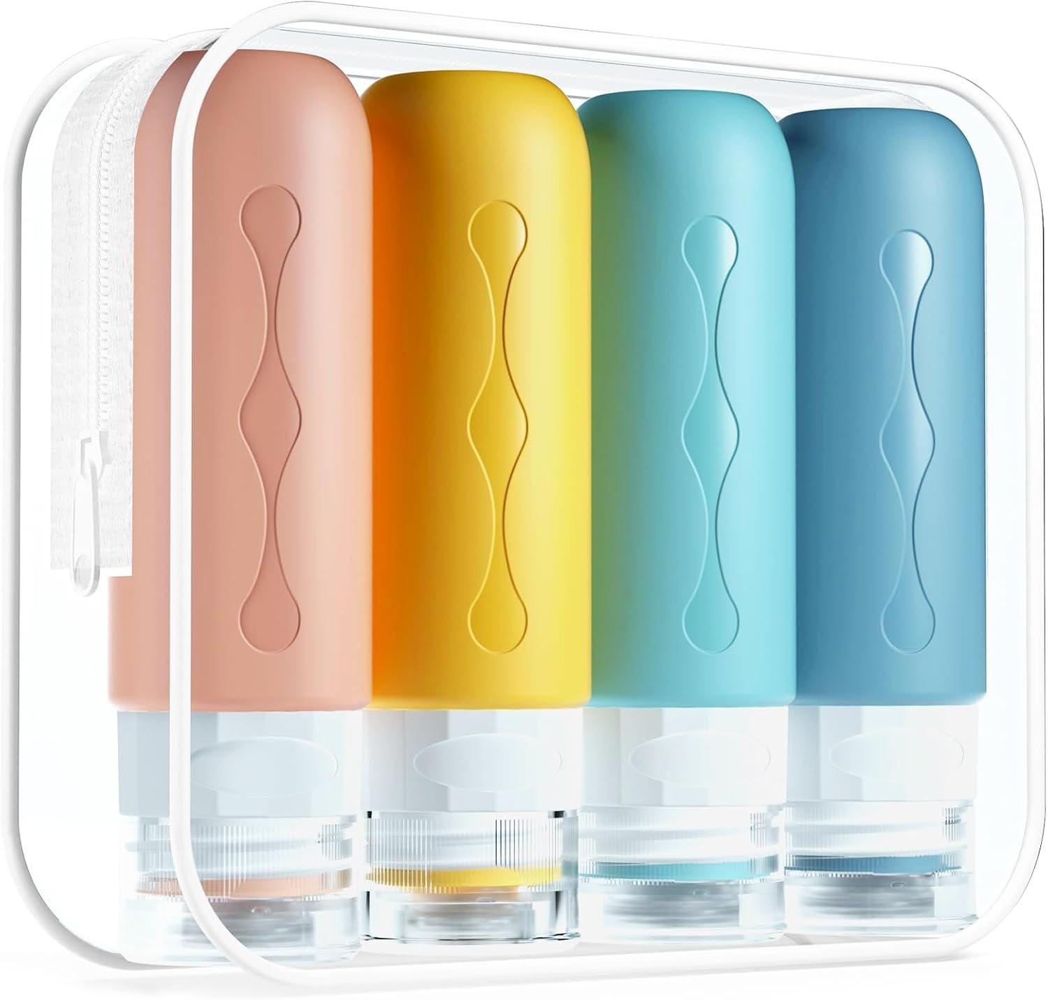 Reusable silicone travel bottles