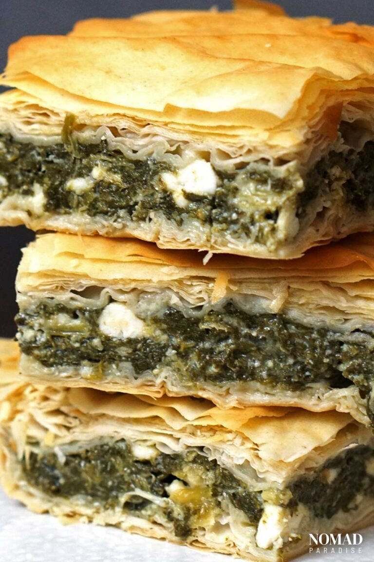 Greek Spanakopita Recipe (Savory Spinach and Feta Cheese Pie)