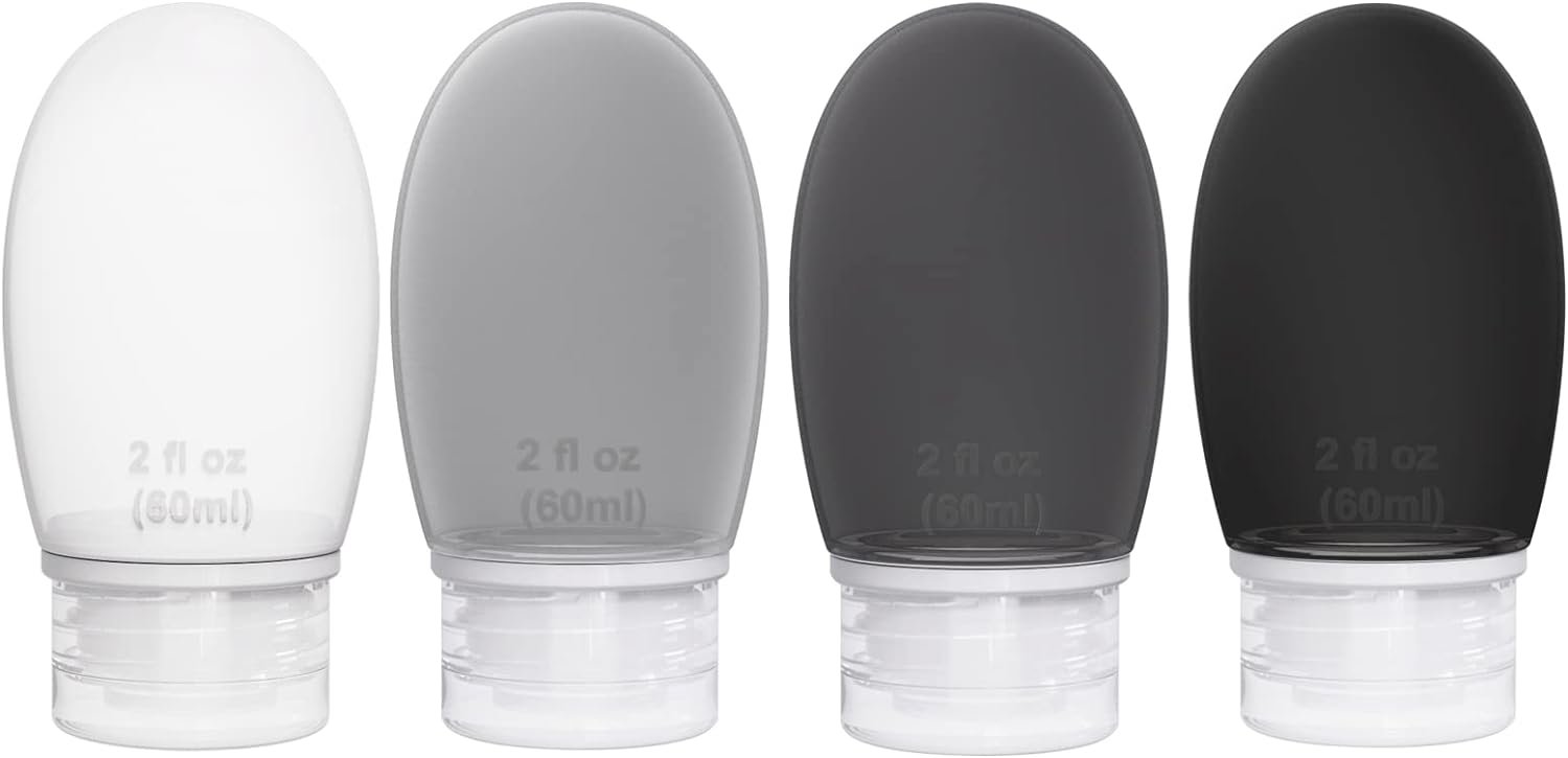 Reusable silicone travel bottles