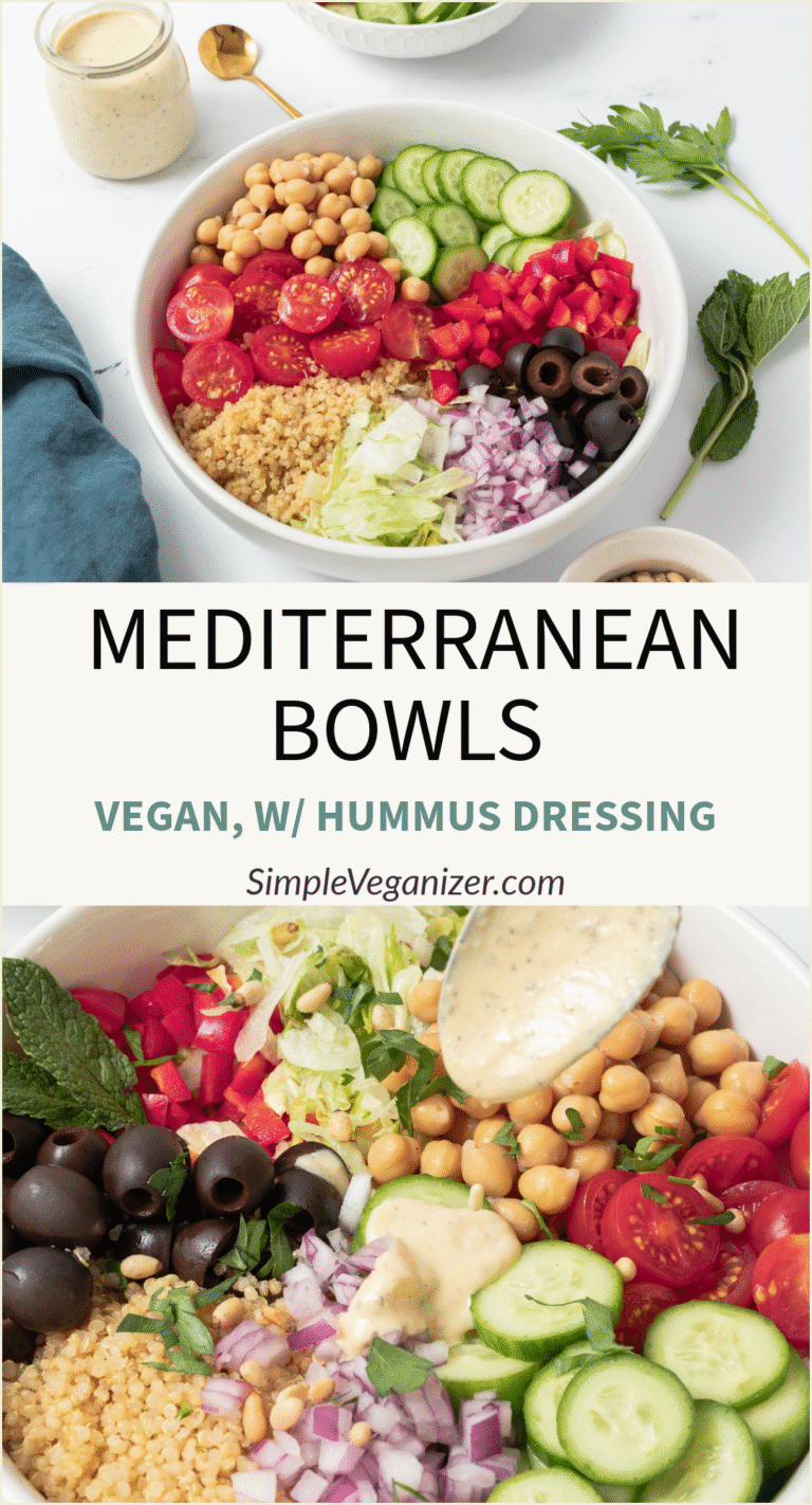 VEGAN MEDITERRANEAN BOWLS (W/ HUMMUS DRESSING)