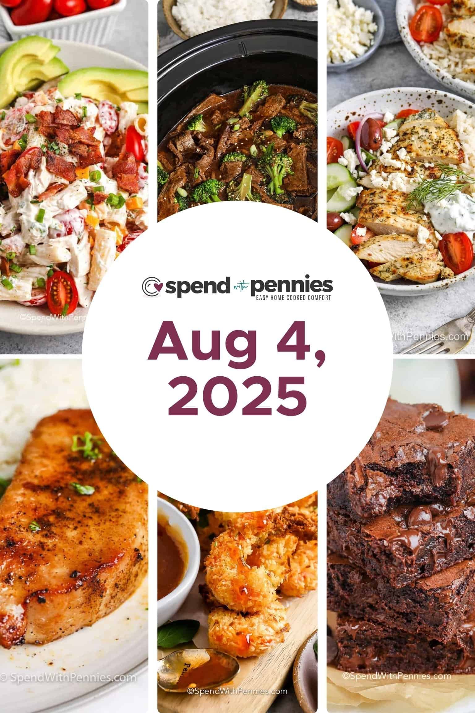 Weekly Meal Plan Aug 4, 2025