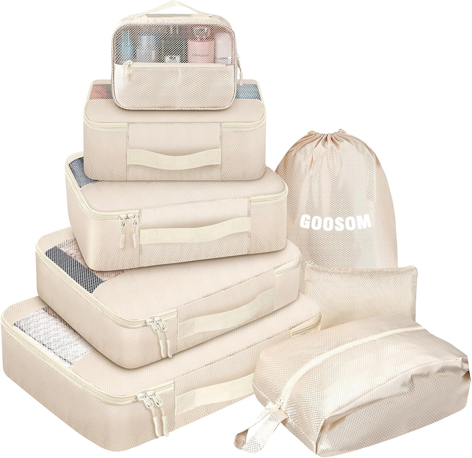 Luggage organizer packing cubes
