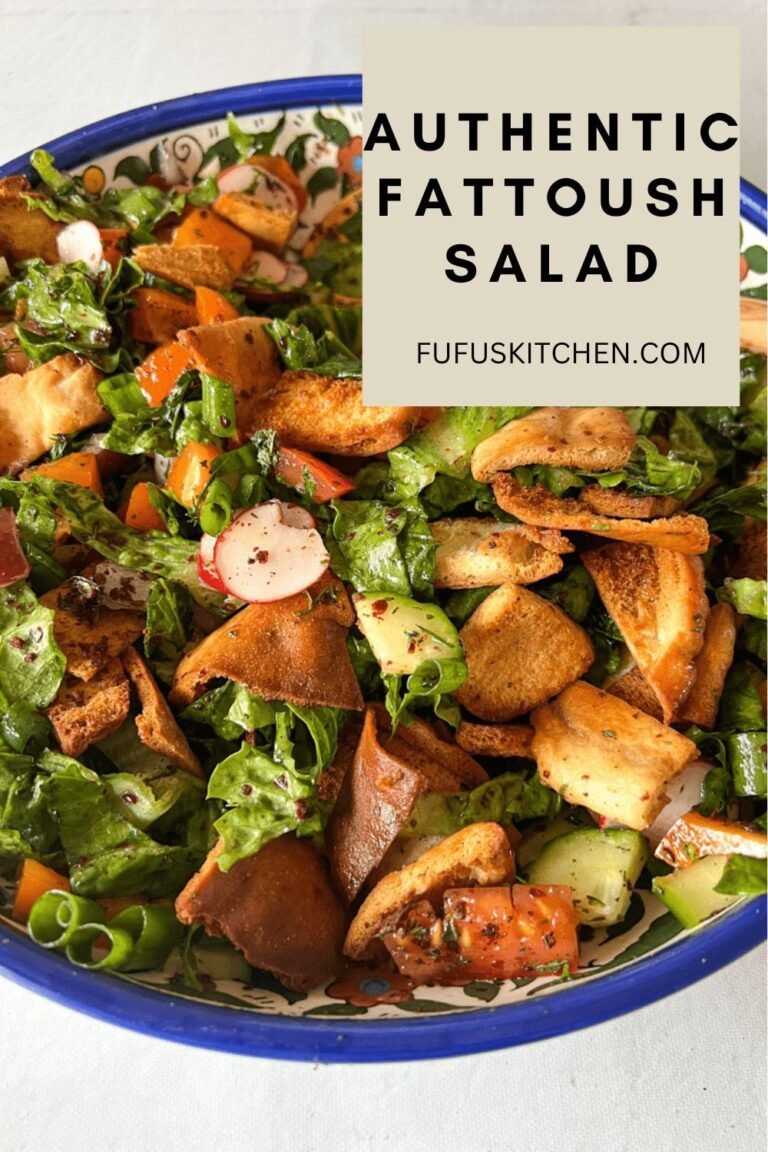 Authentic Fattoush Salad Fufu's Kitchen Recipe