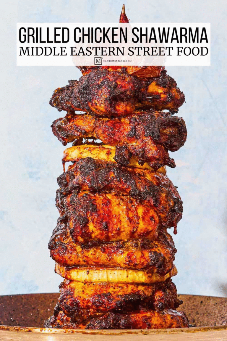 Grilled Chicken Shawarma on a Spit | The Mediterranean Dish