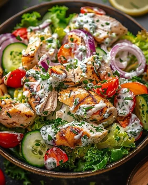 Mediterranean Delight: Tzatziki Chicken Salad