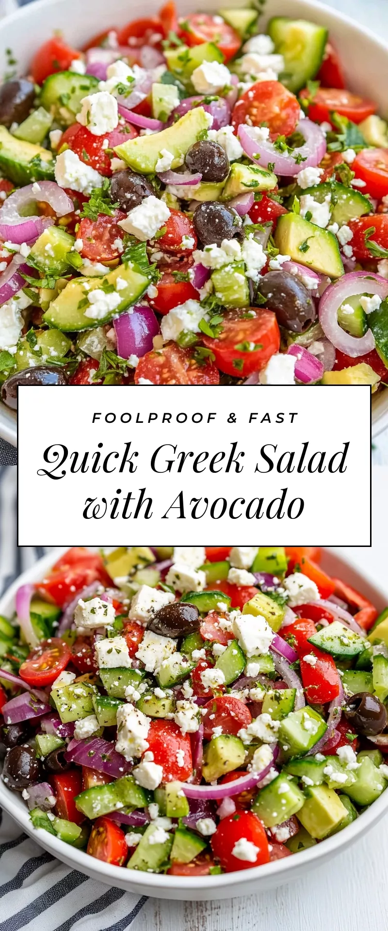 Quick Greek Salad with Avocado