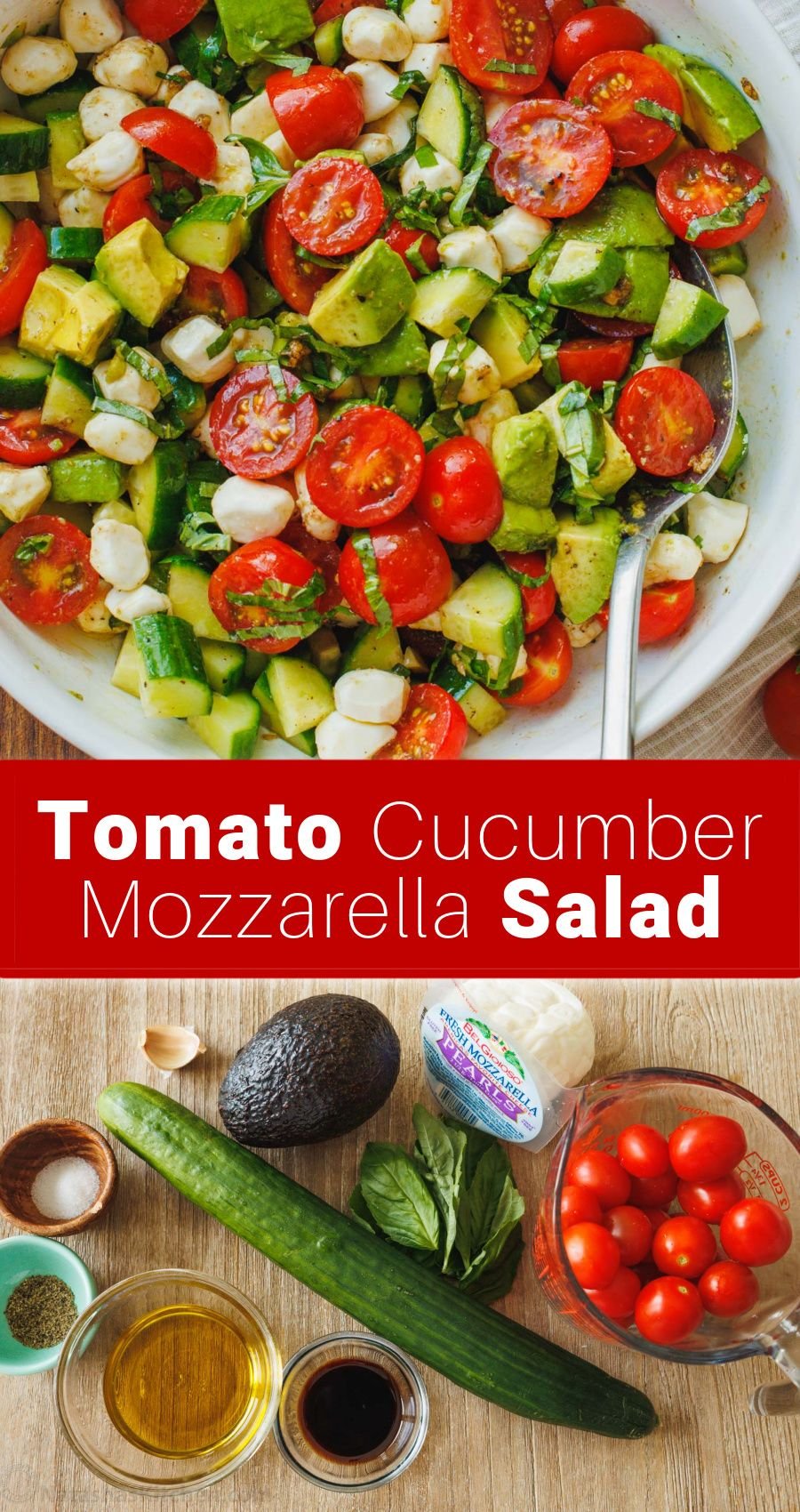 Tomato Cucumber Mozzarella Salad