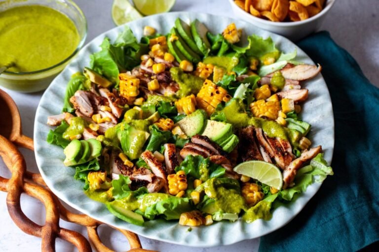 grilled chicken salad with cilantro-lime dressing