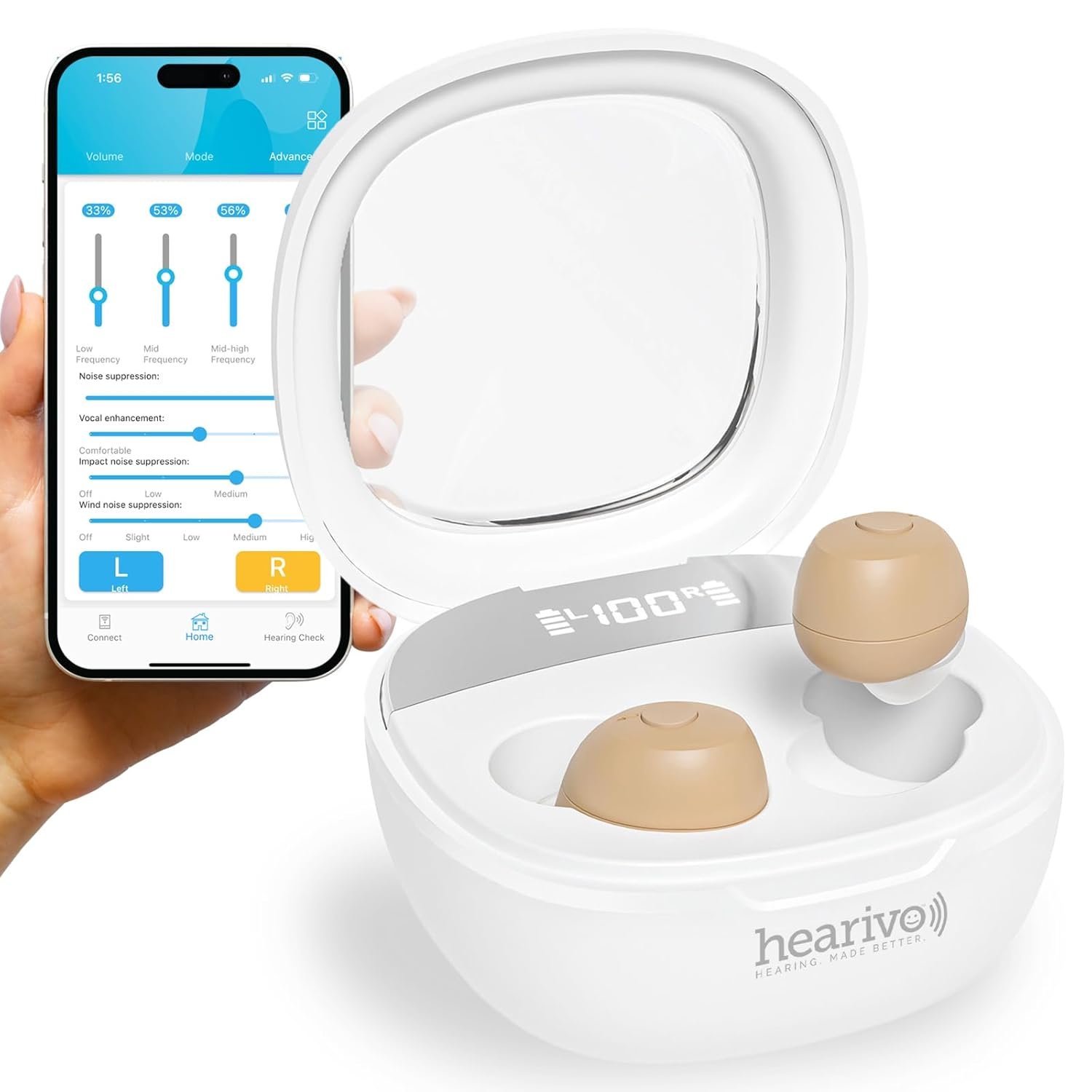 Rechargeable Hearing Aids, Bluetooth Enabled, Noise Cancelli...