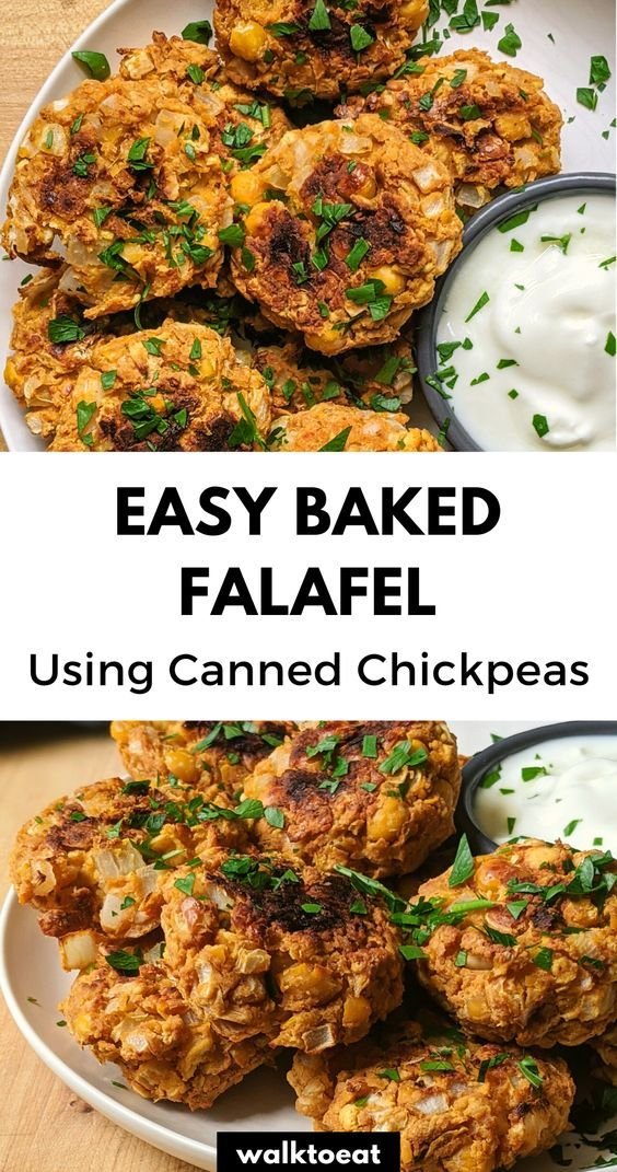 Baked Falafel (With Canned Chickpeas) - walktoeat