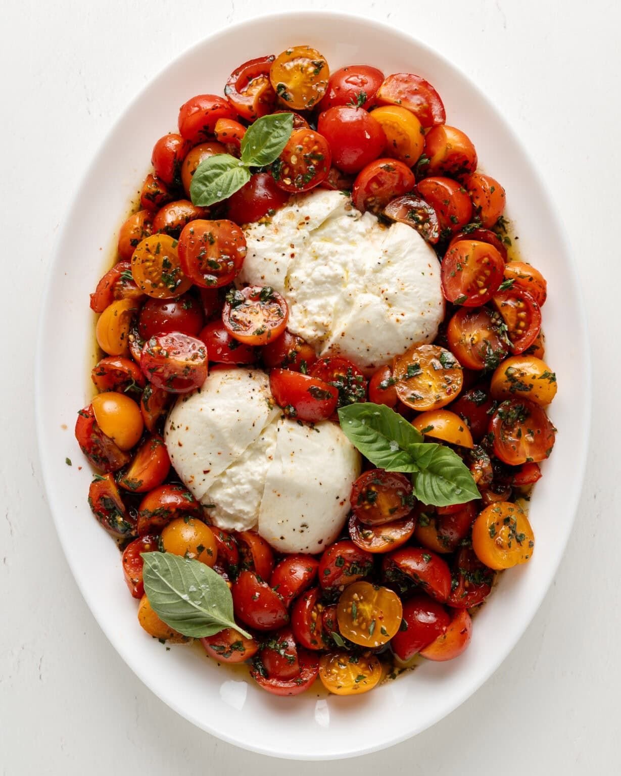 Burrata Caprese Salad With Cherry Tomatoes