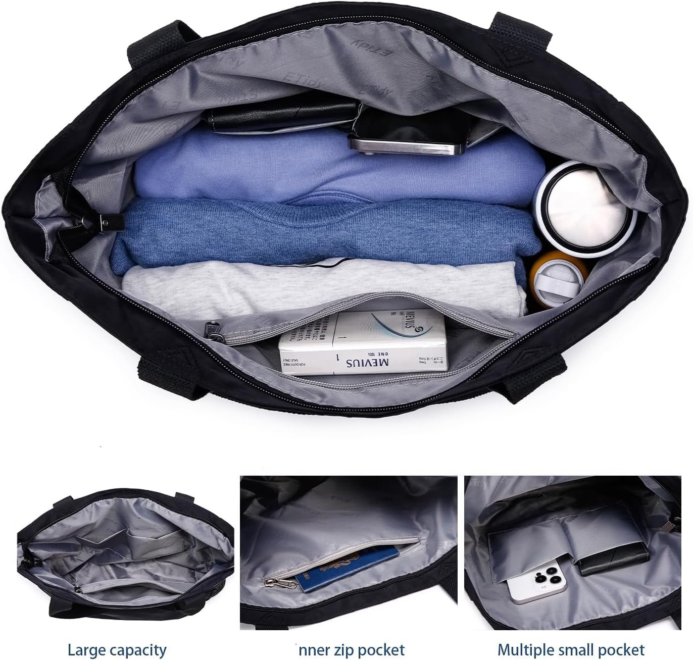 Collapsible tote bag for excursions