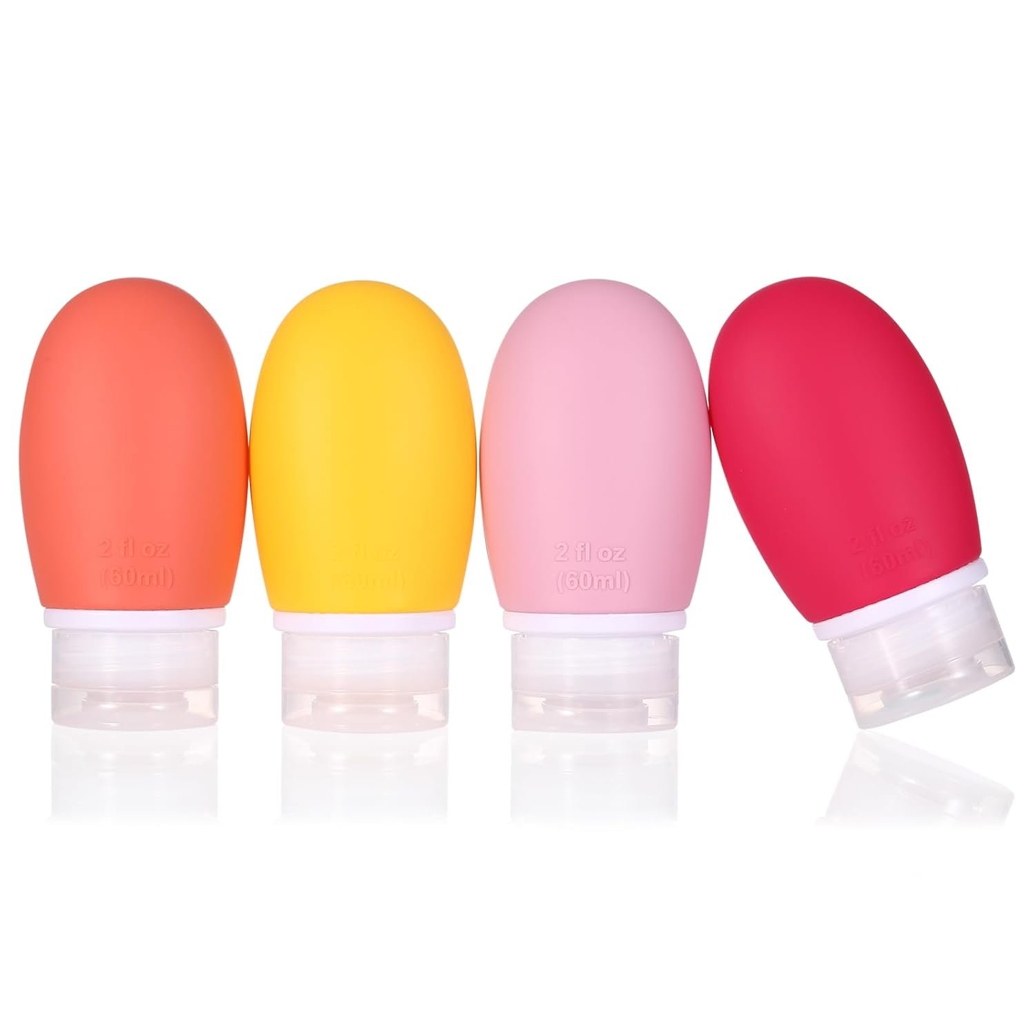 Reusable silicone travel bottles
