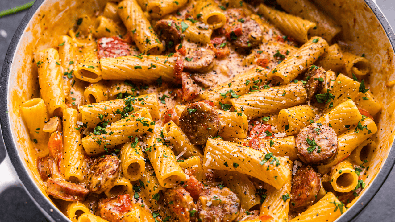 One Pot Creamy Cajun Sausage Pasta